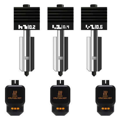3PK 0.2+0.4+0.6mm P2S Hotend Kit for Bambu For X2D/P2S/H2D/H2C/H2S/A1/A1mini