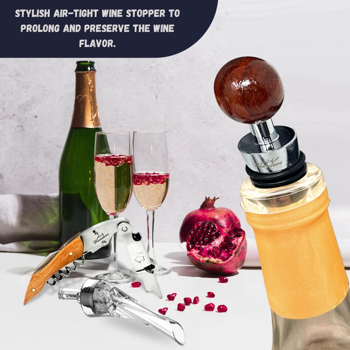 A&A Wonders Wine Accessories Set, Featuring 3 in-1 R, ~ BEST VALUE ~