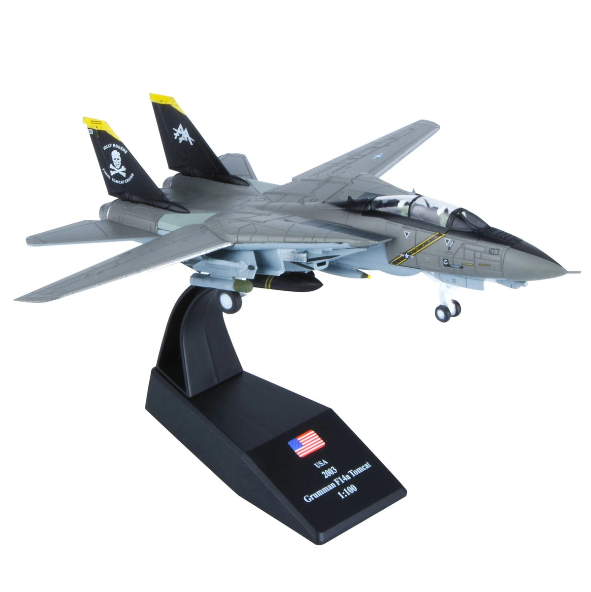 1/100 F-14 Tomcat US Fighter Aircraft Model Alloy Simulation Military Collection