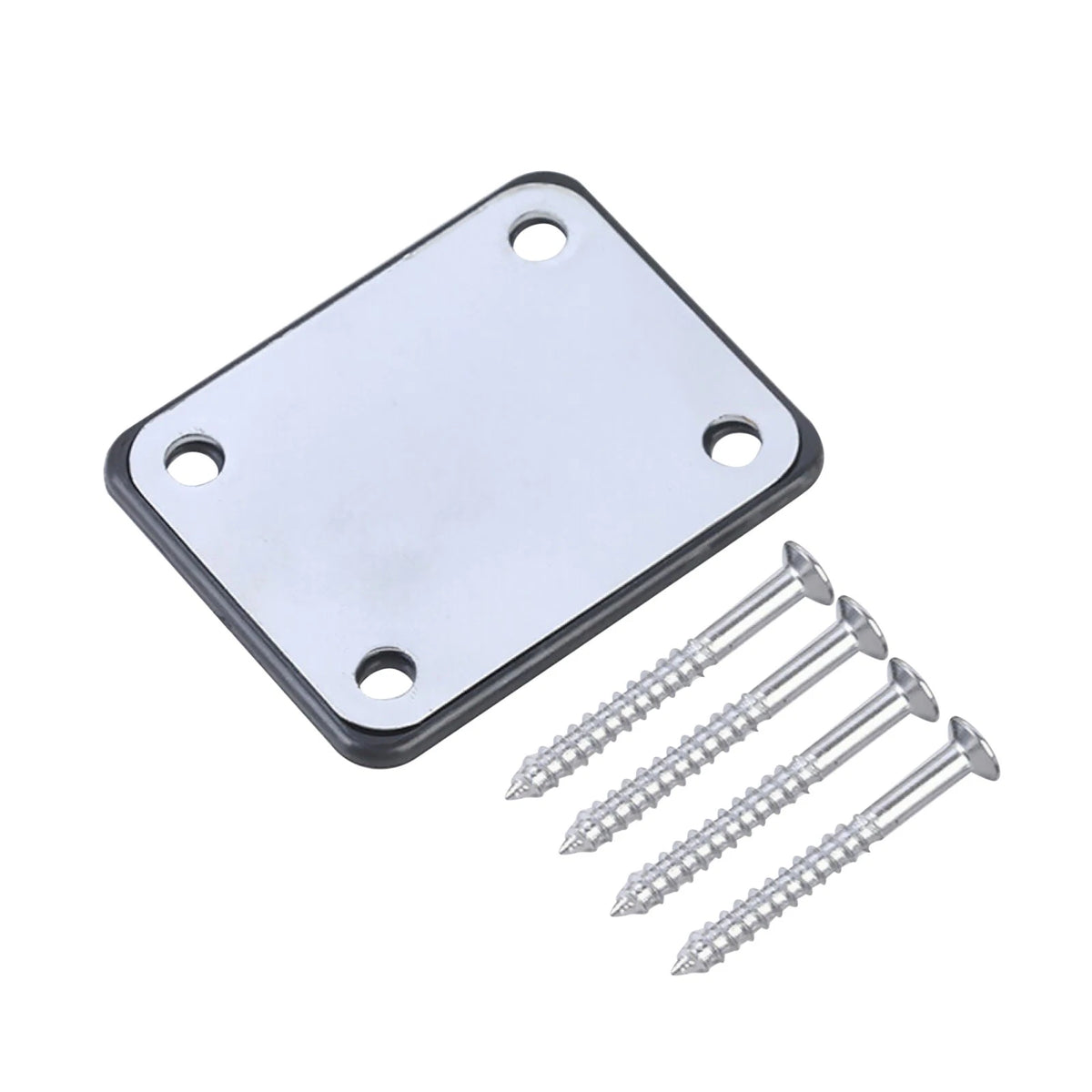 Silver Neck Plate w/ 4 Screws For Strat Tele LP SG Jazz Bass Electric Guitars jj