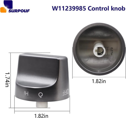 W11239985 Control Knob Compatible with Whirlpool Gas Ranges Replace Sliver