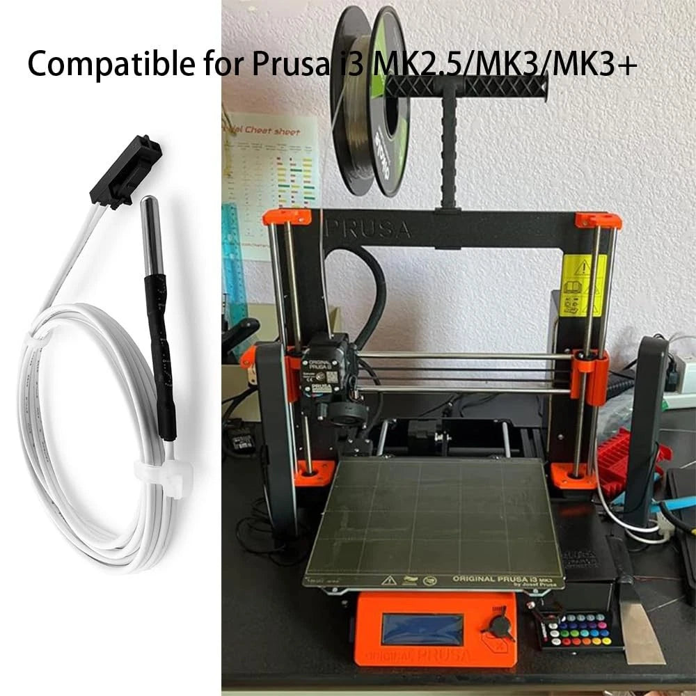 2Pcs Prusa MK3s+ Thermistor, 3D Printer NTC 100K 3950 MK3 Thermistor,...