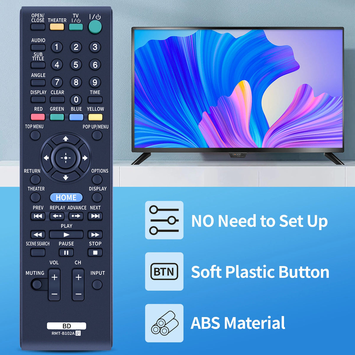 RMT-B102A For Sony DVD Player Remote Control BDP-S350 BDP-BX1