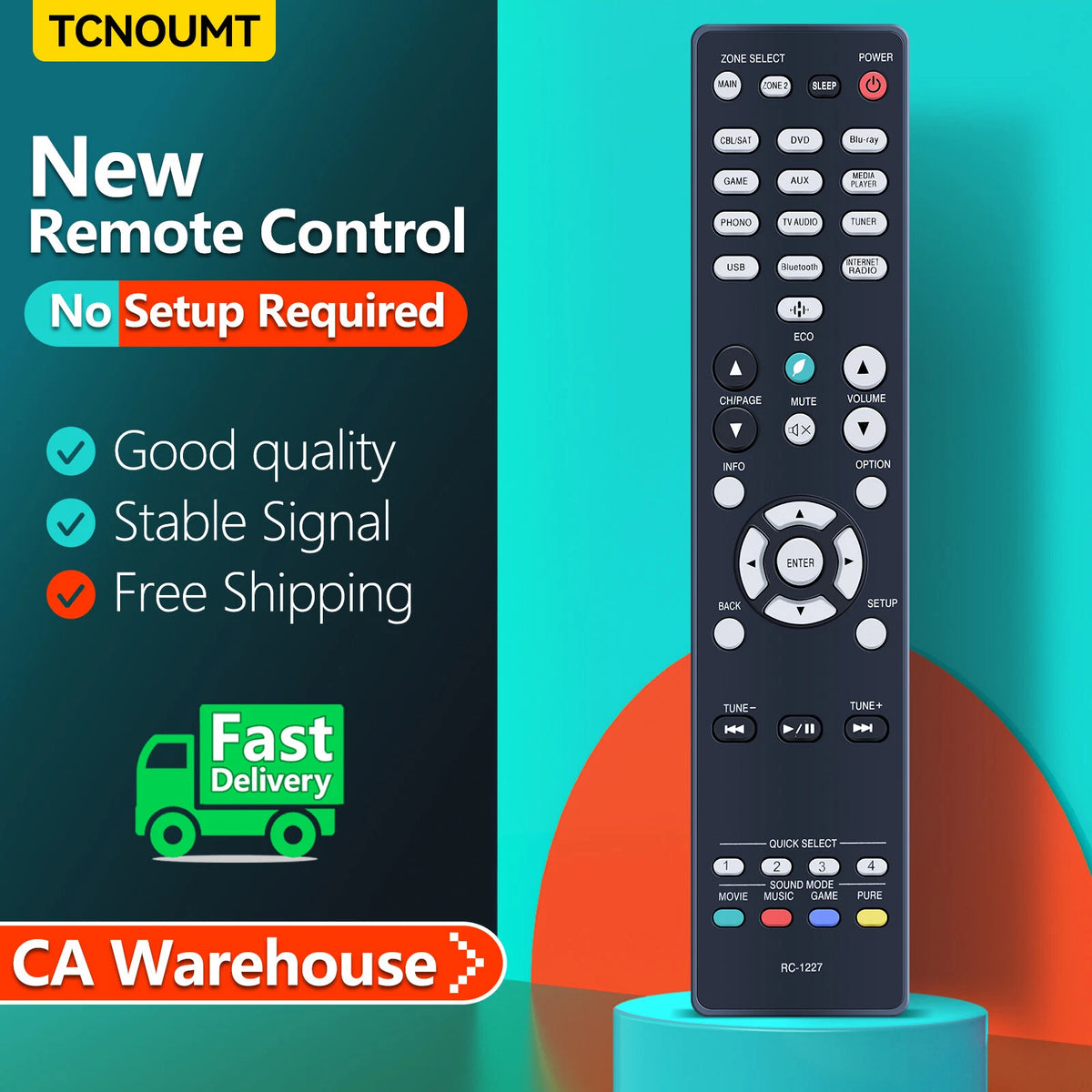 RC-1227 Remote Control For Denon AV Receiver AVR-X1400H AVR-X1600H AVR-S730H