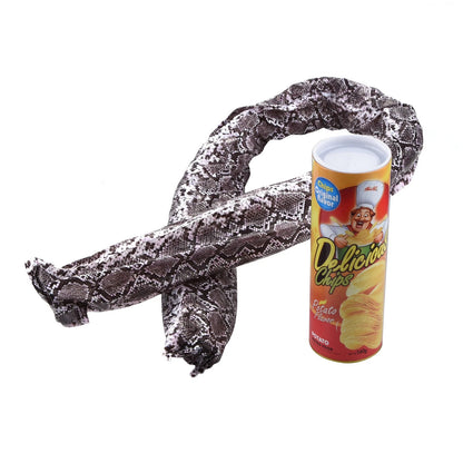 Kid Funny Hallowen Magic Snack Chips Can Flexible Spring Fake Snake Trick Joke