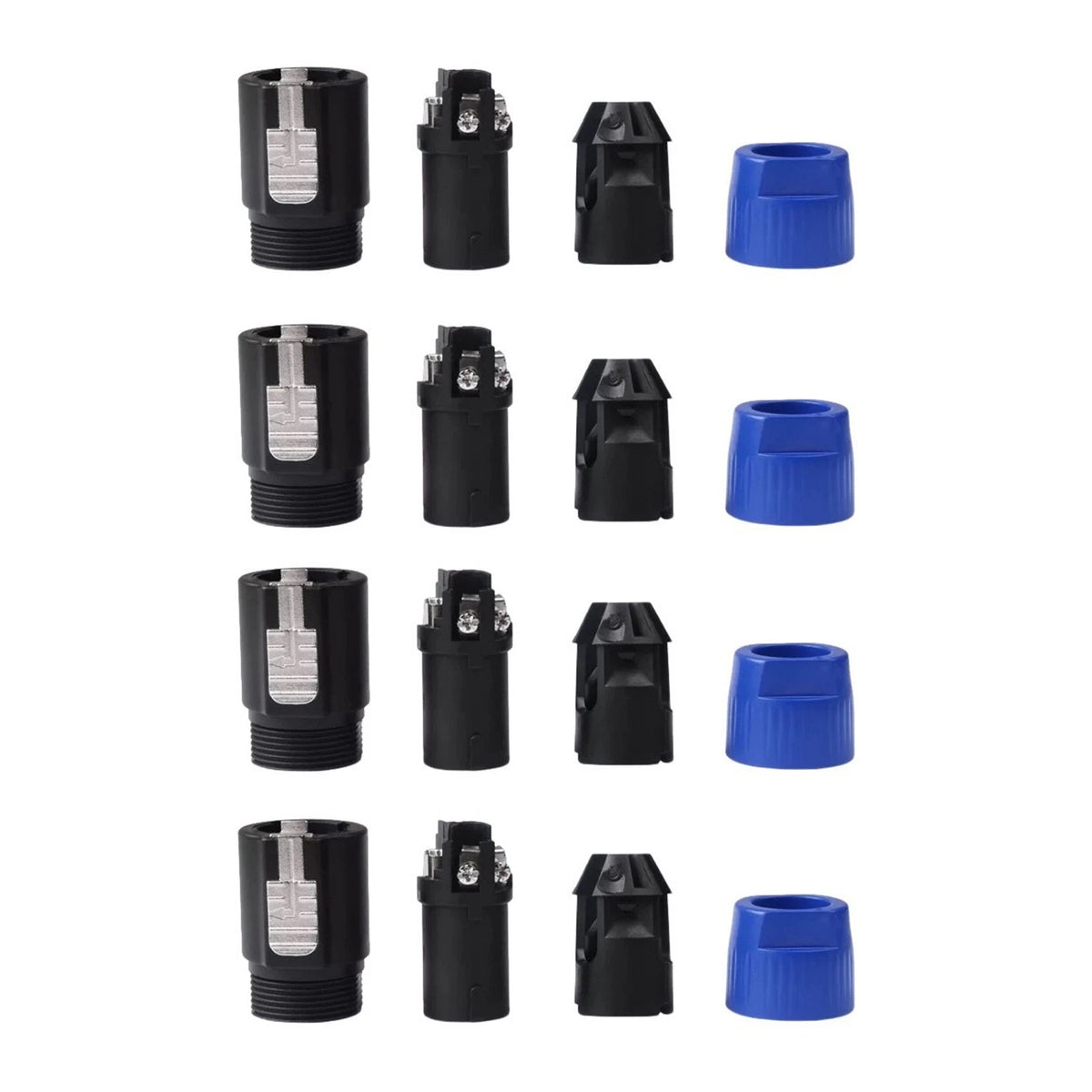 4pcs Speaker Cable Plug with Stress Relief Feature for 10-16 Gauge AWG Cables