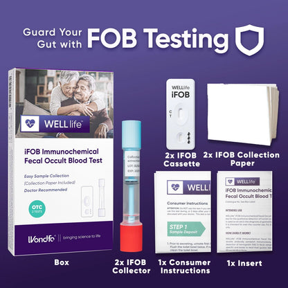 WELLlife iFOB Immunochemical Fecal Occult Blood Test, Colorectal Cancer 2T