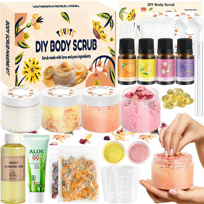 TSVATE Body Scrub Making Kit- Make Your Own Salt 1 Fl Oz (Pack of 1), Pink