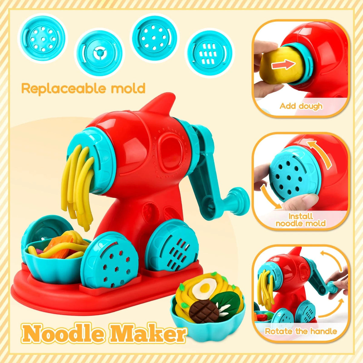 Aprilwolf 59 PCS 3 in 1 Dough Sets for Kids Ages child-size, Multicolor