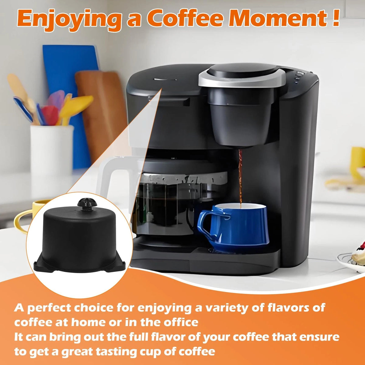 Coffee Brew Basket Replacement for K-Duo Essentials (Only universal, Black