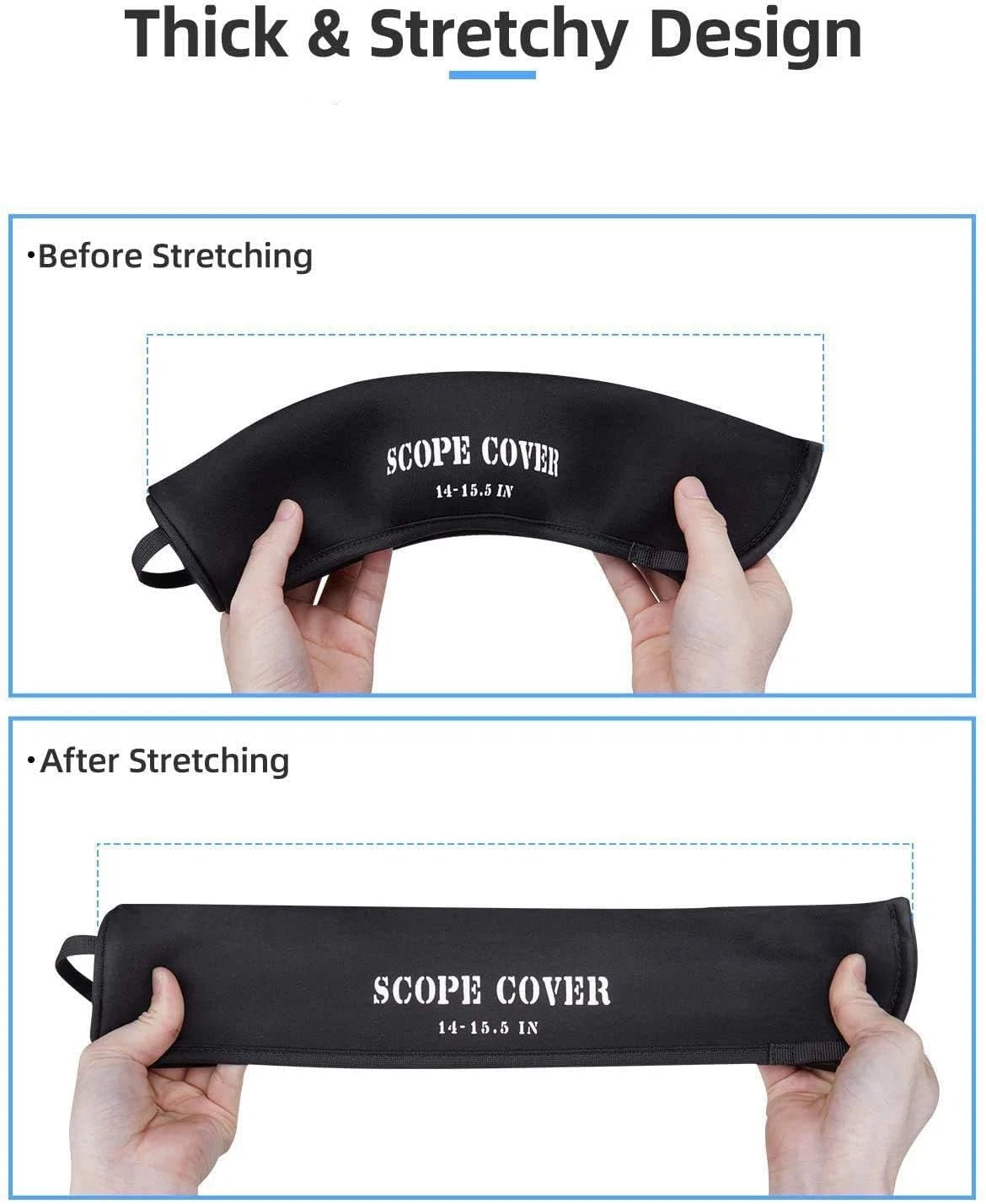 KEMIMOTO Scope Covers Neoprene Optics Lens Cover 12Inch-14 Inch 12-14", Black
