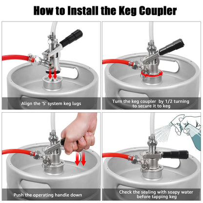 European Sankey S System Keg Coupler, S-type keg coupler, Stainless Steel