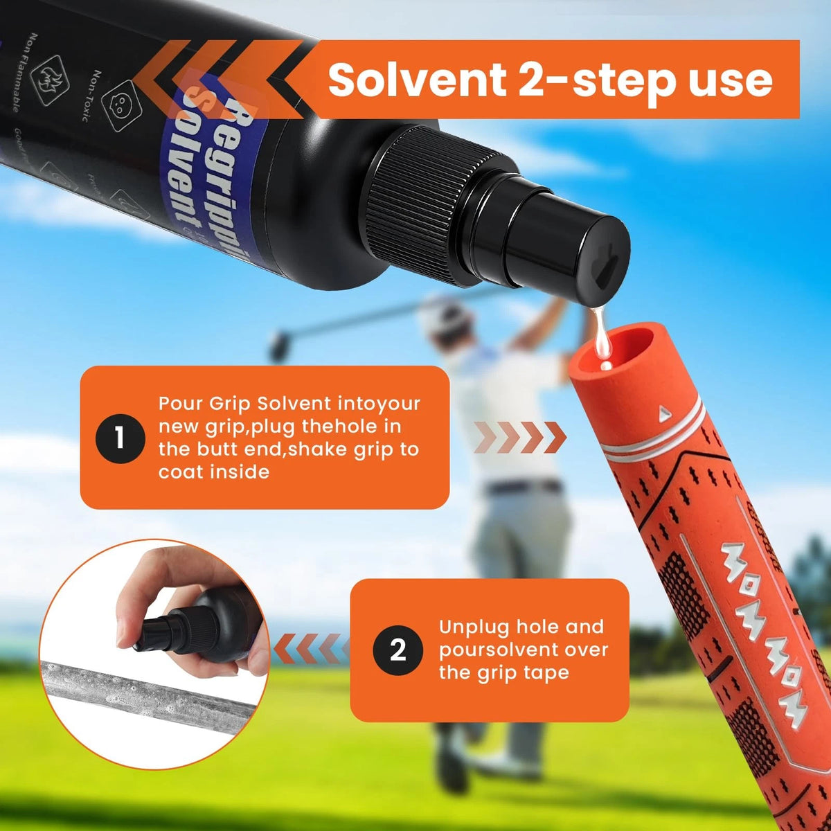 Golf Grip Kit for Regripping Club with Portable Vise Black and Silver