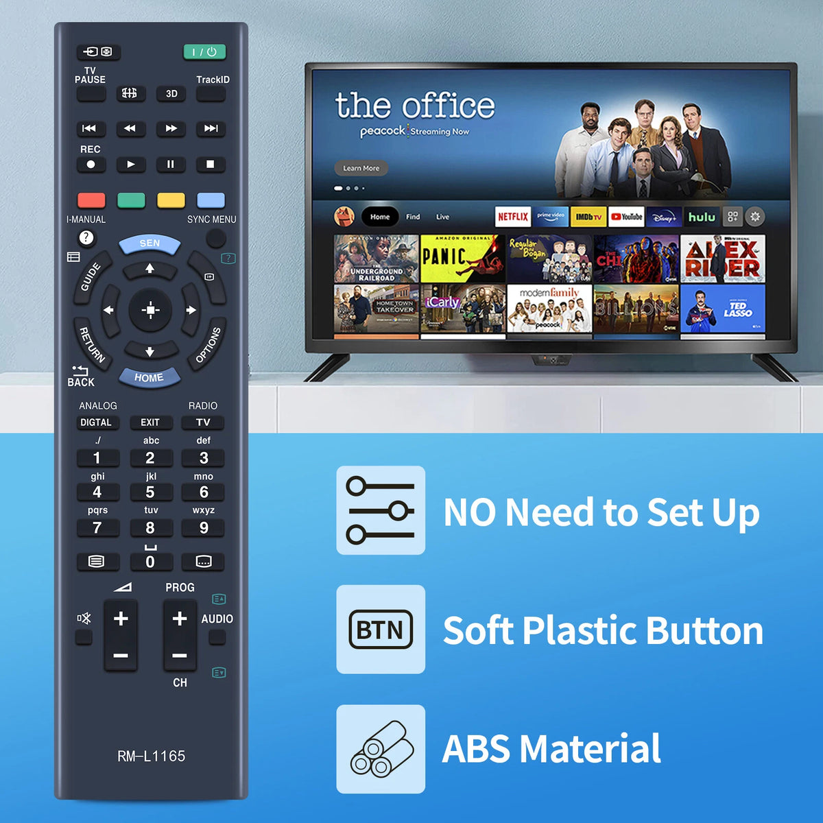 RM-YD094 For Sony TV Remote Control KDL-50R557A KDL-60R557A KDL-70R520A