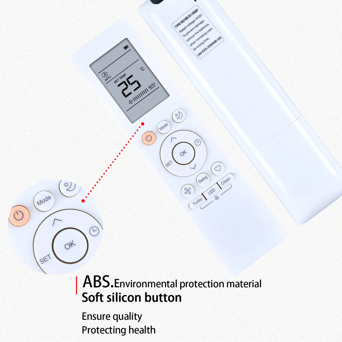 RG10B(B) /BGEF Remote Control For Midea AC Air Conditioner RG10B(B)BGEF