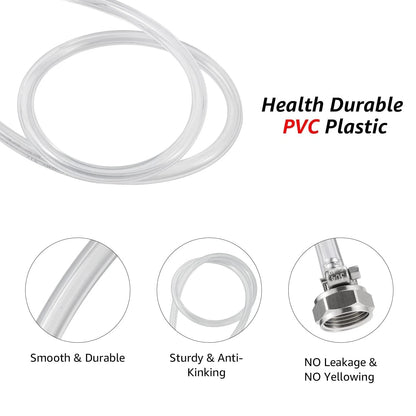 10ft Kegerator Beer Line Tubing 3/16" with Barb Fitting, Clear