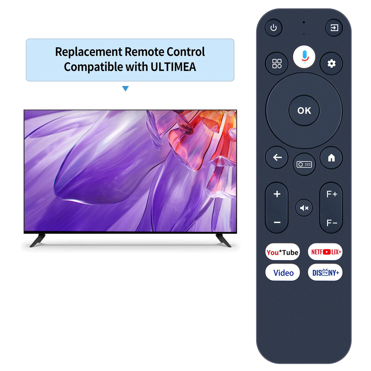 Replacement Remote Control For ETOE Whale Pro Android TV Projector Voice