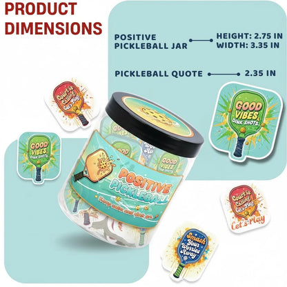 Positive Pickleball Jar With 60 Affirmation Cards, 8 Ounces, Ab.