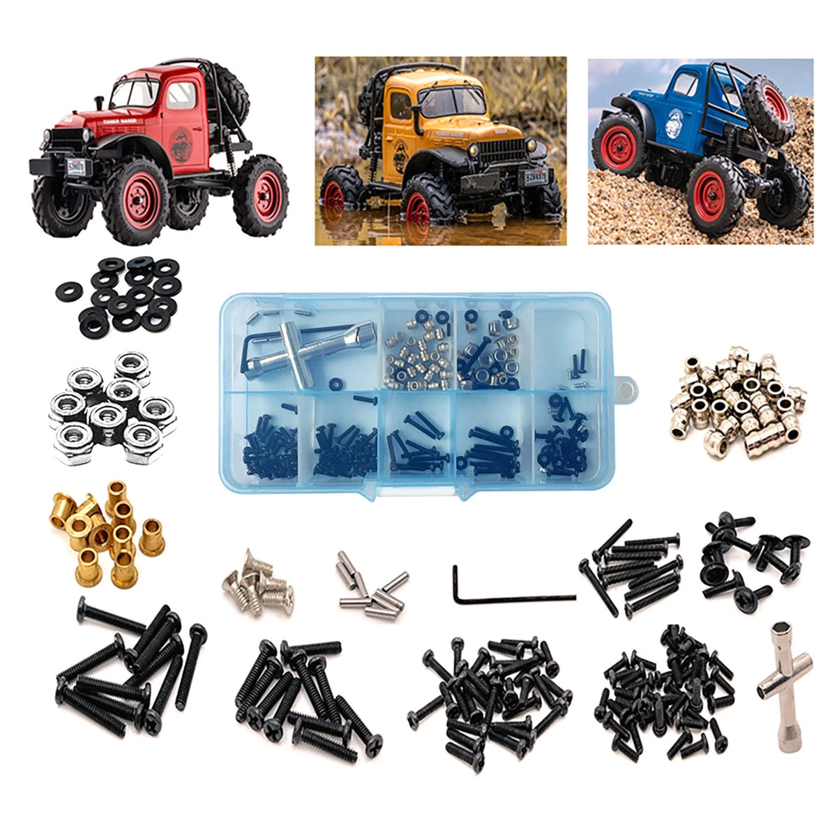 M1.6&2.0 Screws Nuts Wrench Assortment For FMS Power WAGON FCX24 1/24 RC Car'