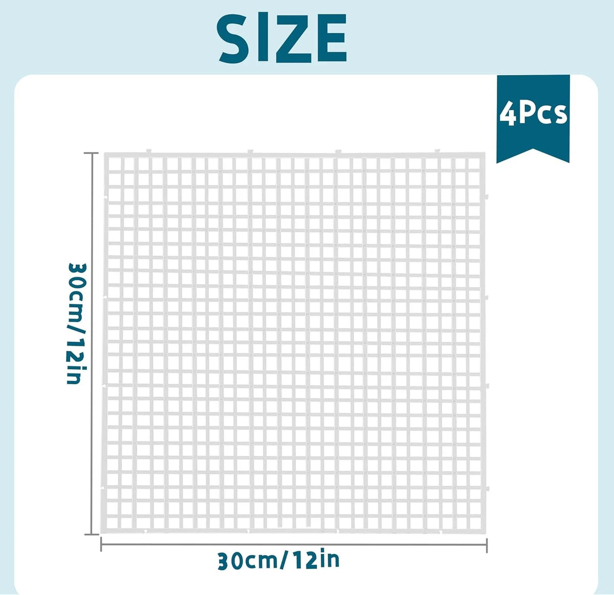 4 PCS Aquarium lid Hood, Fish Tank Top Cover, Plastic Grid Panel White