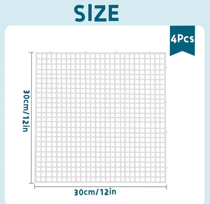 4 PCS Aquarium lid Hood, Fish Tank Top Cover, Plastic Grid Panel White
