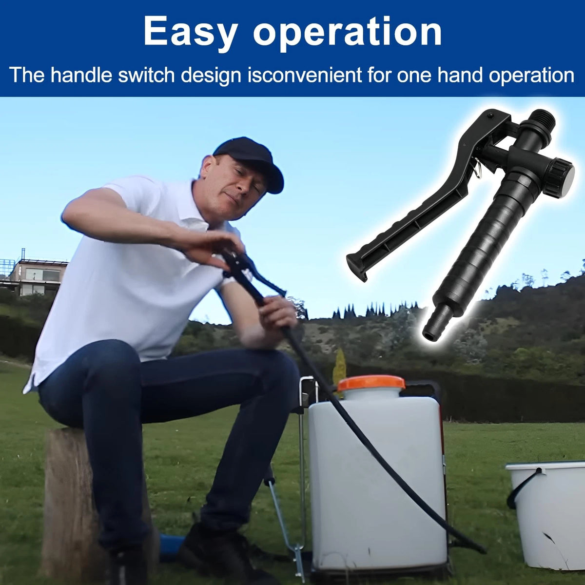 4247-500-1300 Backpack Sprayer Handle Spray Gun Compatible with STIHL black