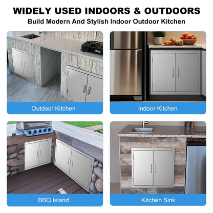 Outdoor Kitchen Doors 24" W x H-304 Stainless 24Wx24H, Steel