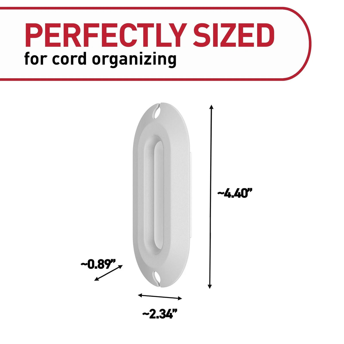 Command Cord Wrap, 2 Units and 4 Medium Strips, White, 1 8.5 inches, White