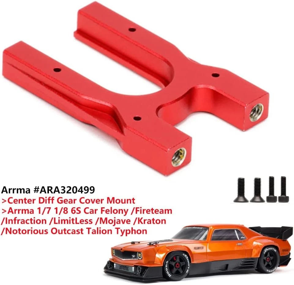 Aluminum Center Diff Mount for Arrma 1/8 KRATON 6s Outcast Typhon Talion Red