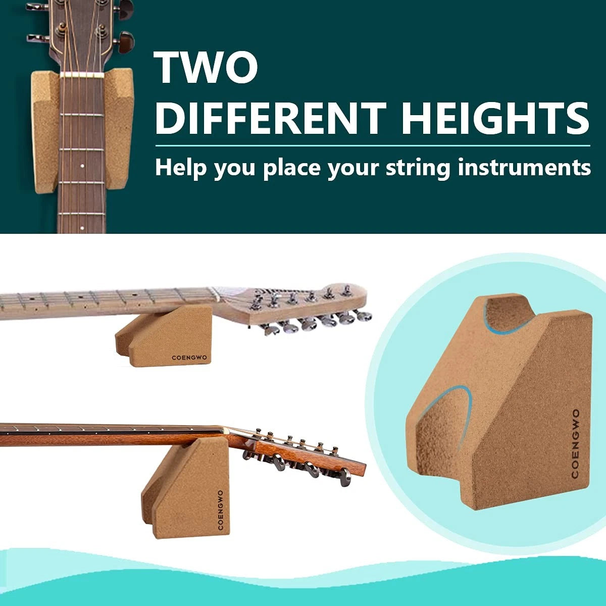 COENGWO Guitar Neck Rest, Cradle Support Pillow Standard, Cork
