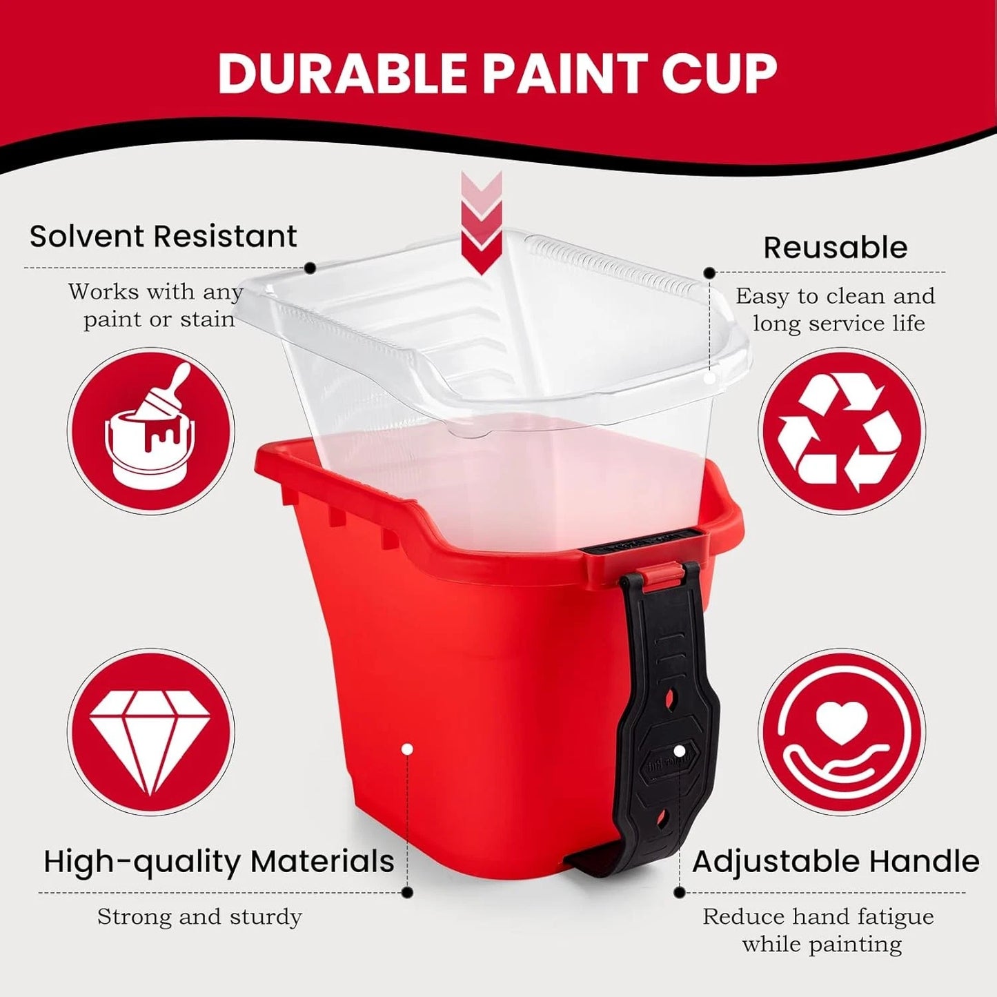 Mister Rui 4 Inch Paint Bucket Liners with 4" Pan Liner With Lid 6 Pcs