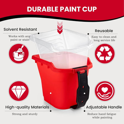 Mister Rui 4 Inch Paint Bucket Liners with 4" Pan Liner With Lid 6 Pcs