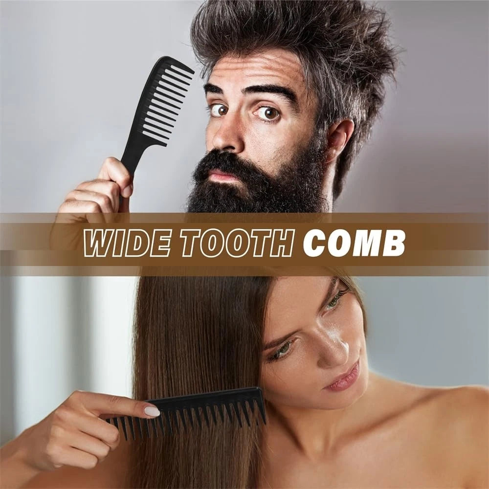 12PCS Hair Cutting Comb Set - Barber Combs for 12 PCS Kit Set, Black