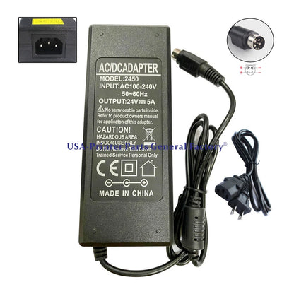24V 5A 4pin AC Adapter Fits Effinet EFL-2202W FY2405000 LCD Monitor With Cable