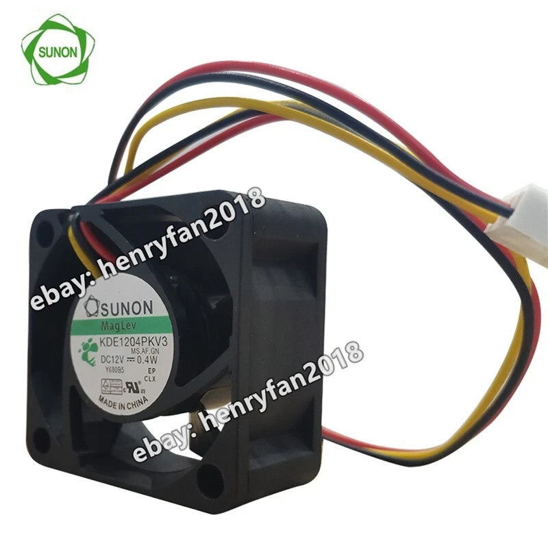 SUNON KDE1204PKV3 Axial Fan DC 12V 0.4W 40*40*20MM 3Pin 18dBA Slient Cooling Fan