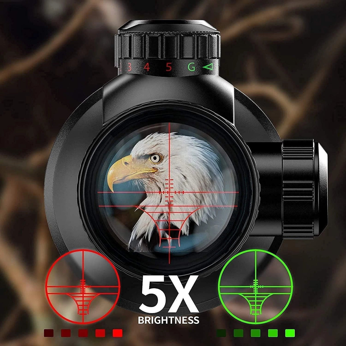 Rifle Scope 3-9X40, Red/Green Rangefinder Illuminated Optical Black