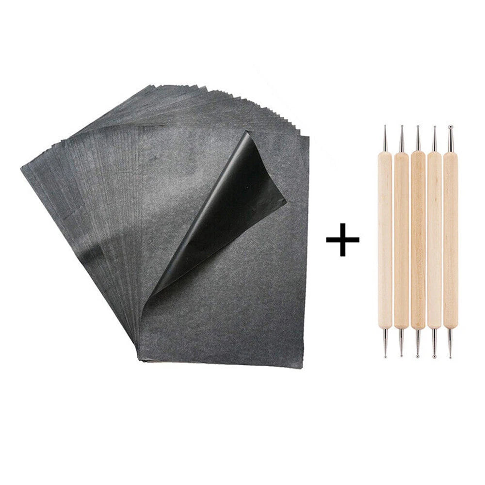 100 Sheets Black Carbon Transfer Tracing Graphite Paper for Wood Carving Canvas