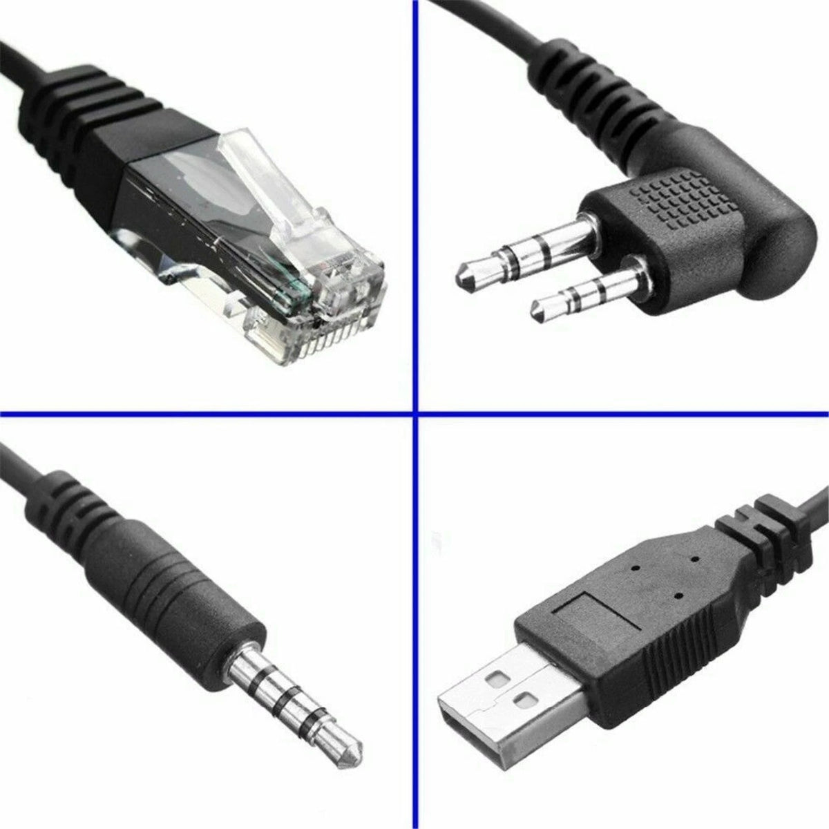 8 in 1 USB Programming Cable+Software CD For Motorola Baofeng Kenwood HYT Radio