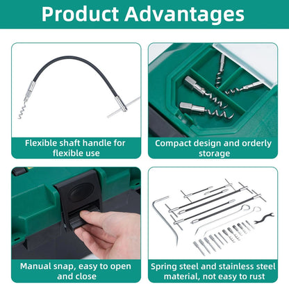 lukar 23pcs Packing Extractor, Pump Puller Set, Seal Silvery