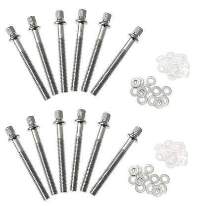 TUOREN Drum Set Hardware 12-Pack Stainless Steel Tight M6 x50mm, silver