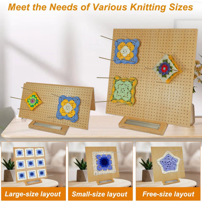 15.5" x 15.5"Foldable Crochet Blocking Board with 15.5 * * 0.5, Wooden
