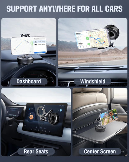 Magnetic Phone Holders for Your Car, Upgraded 360° Vacuum Car Black