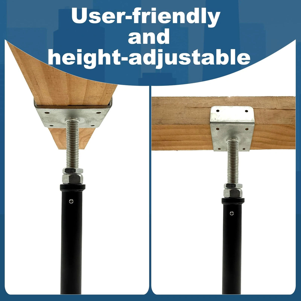 YXGJDP 2 Pack U-Shaped Floor Jack - Adjustable Steel Beam 11-15, Black