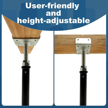 YXGJDP 2 Pack U-Shaped Floor Jack - Adjustable Steel Beam 11-15, Black