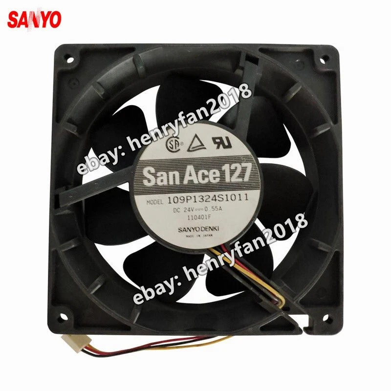 SANYO 109P1324S1011 Fan 24VDC 0.55A 127*127*38MM 3-wire Cooling Fan San Ace