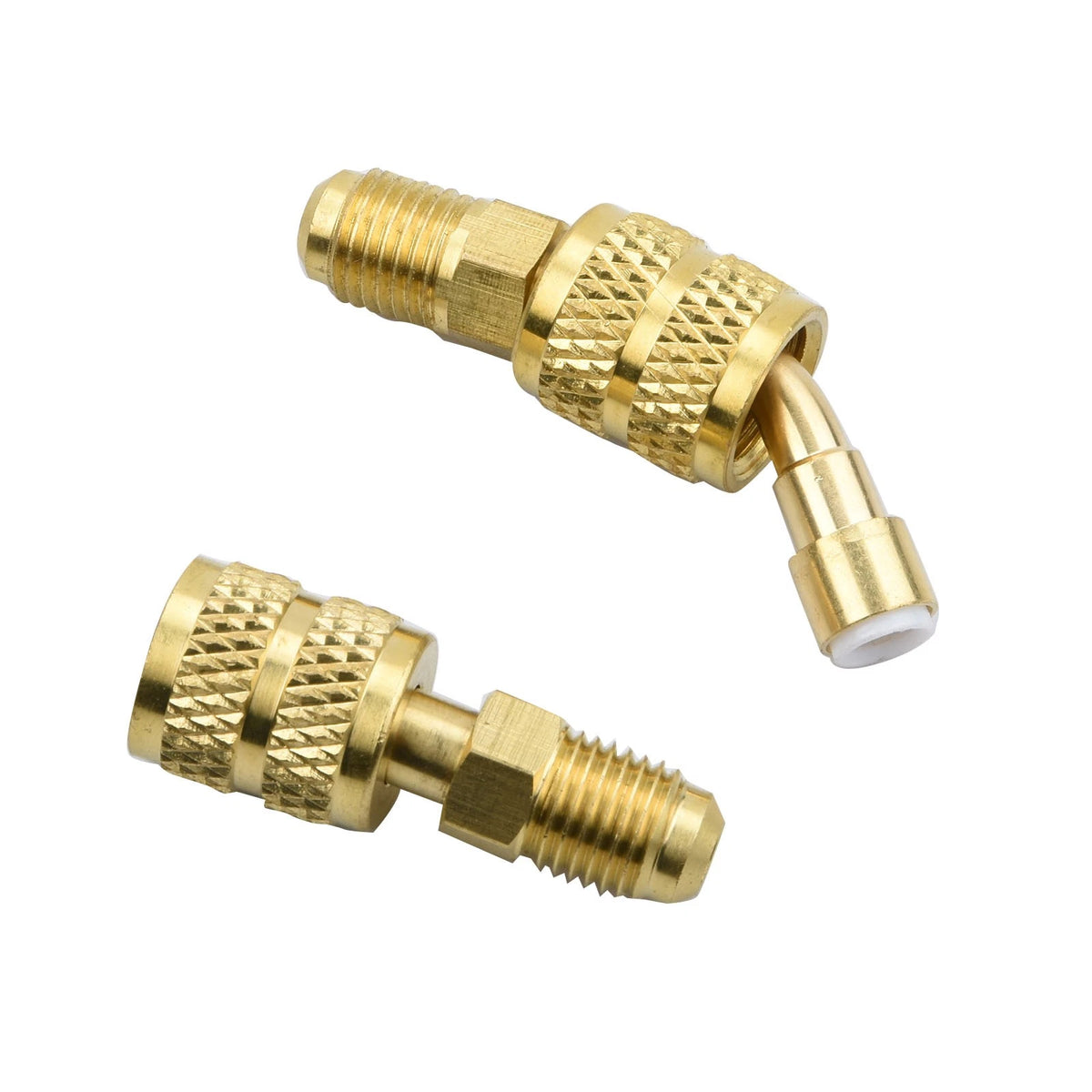 Straight & 45° Adapter Set R410A 5/16 to 1/4 SAE Brass for Air Conditioner