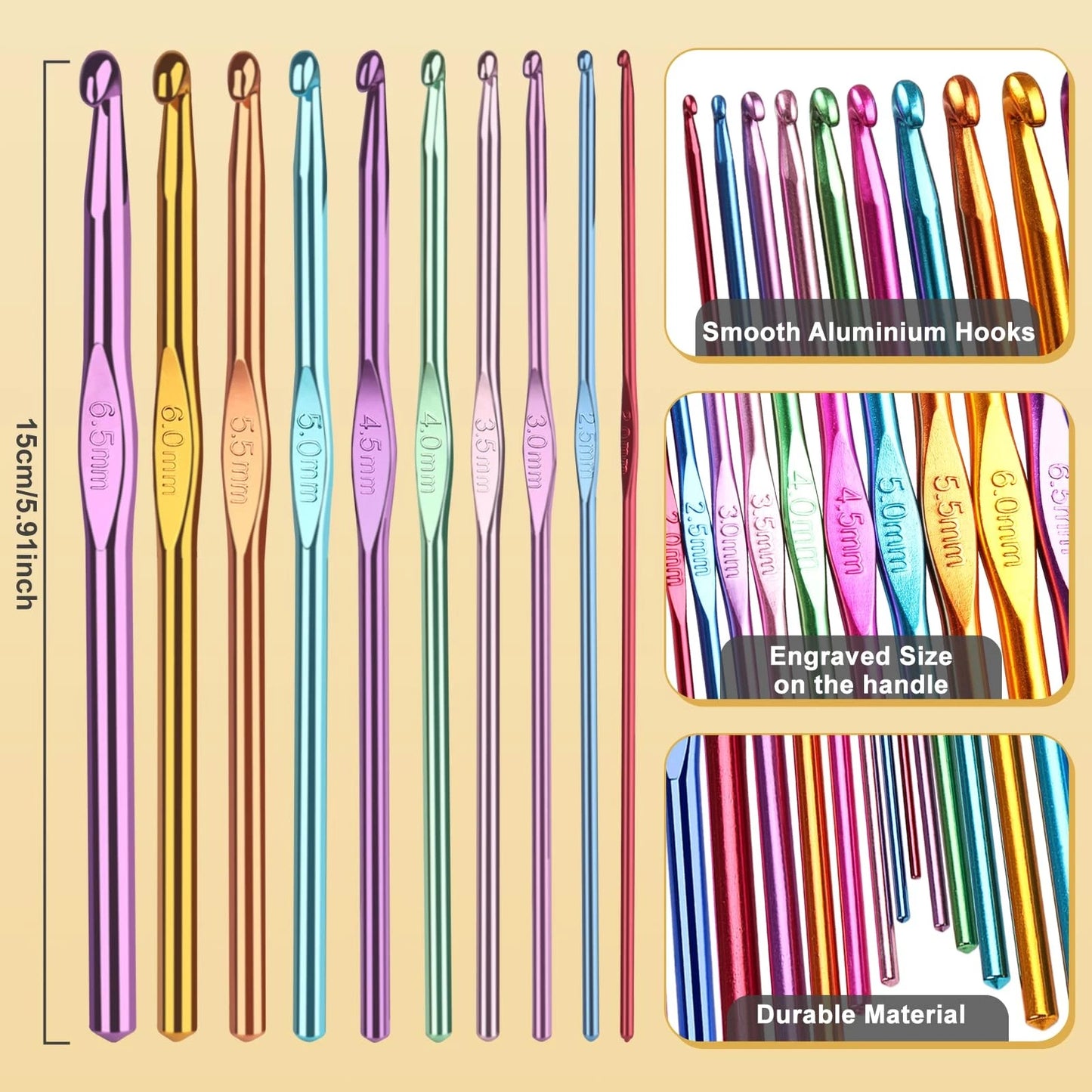 Aeelike Crochet Kit for Beginners Adults, Complete Set, Purple