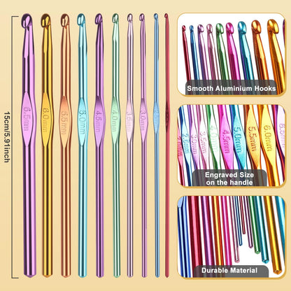 Aeelike Crochet Kit for Beginners Adults, Complete Set, Purple