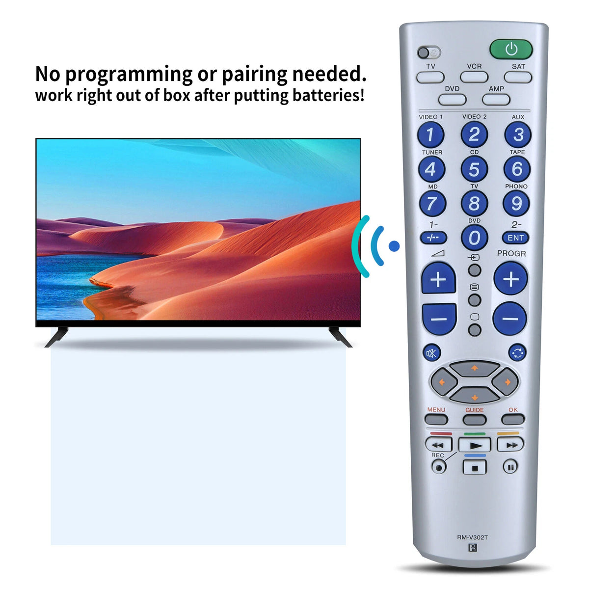 For Sony RM-V302T Universal Remote Control TV, DVD, SAT, VCR, RCVR