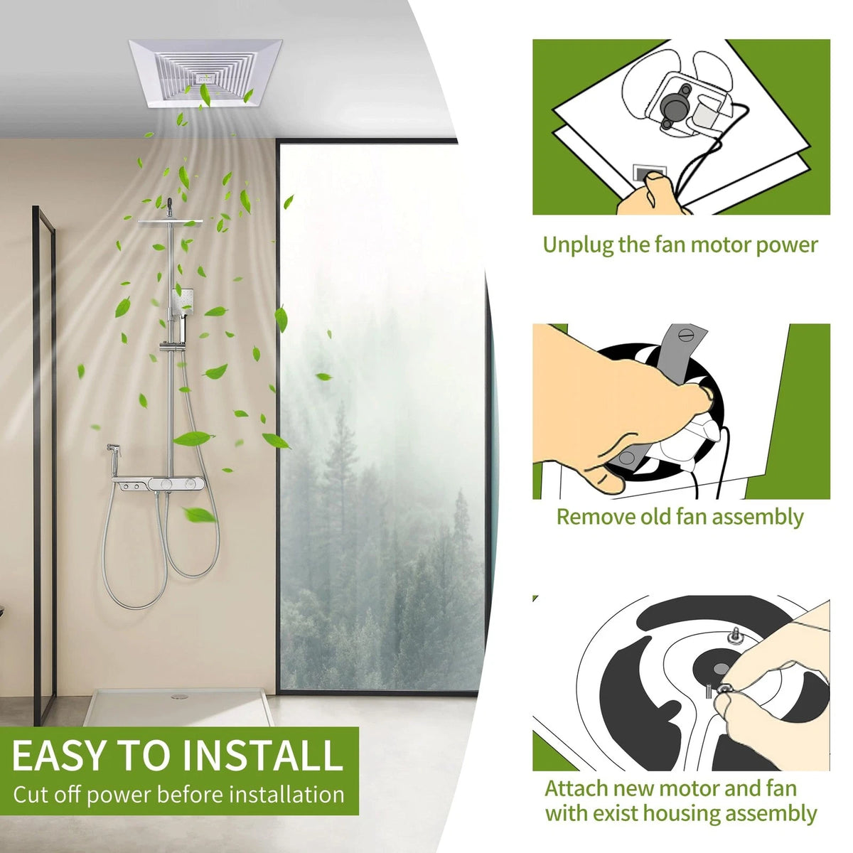 Universal Bathroom Fan Motor Replacement - SM550 Electric Vent Kit...
